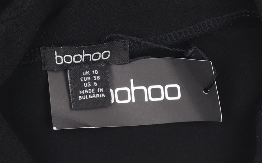 Boohoo Women’s Black Size 10 Long Sleeve Slim Fit Suit Top