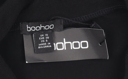 Boohoo Women’s Black Size 10 Long Sleeve Slim Fit Suit Top