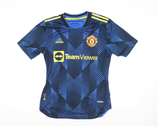 Adidas Men's Blue Manchester United Football Jersey T-Shirt M