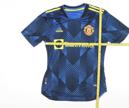 Adidas Men's Blue Manchester United Football Jersey T-Shirt M