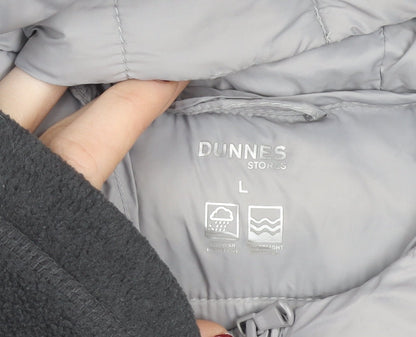 Womens UK Size L Dunnes Stores Grey Puffer Jacket