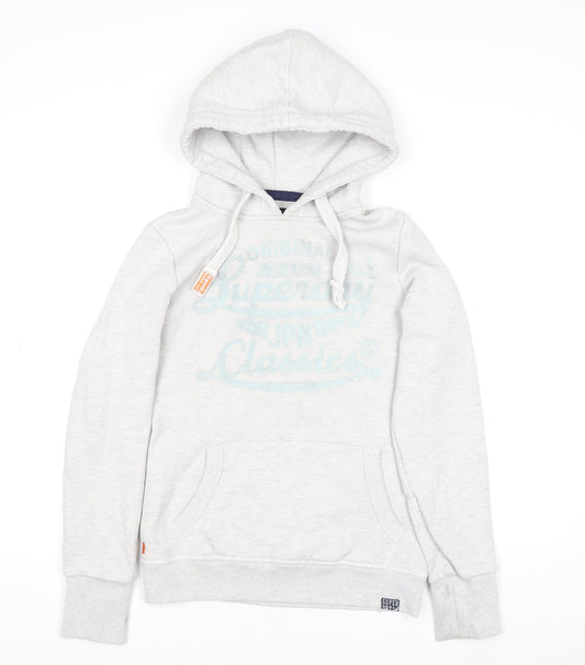 Womens UK Size S Superdry Grey Pullover Hoodie