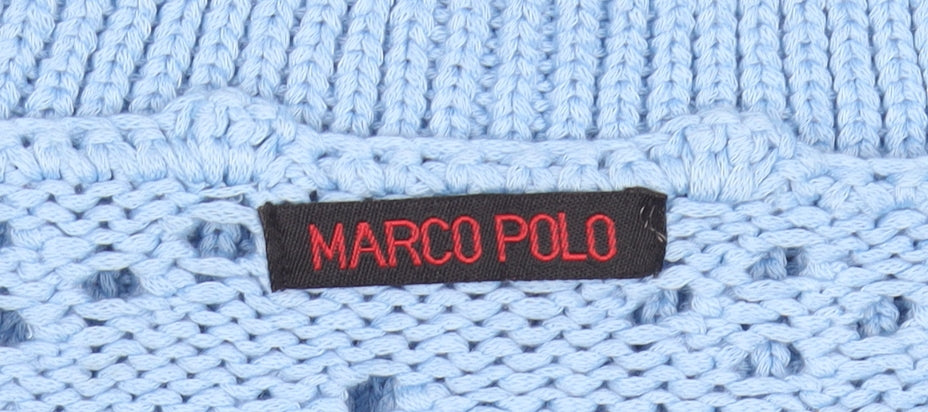 Womens UK Size M Marco Polo Blue Cardigan Jumper