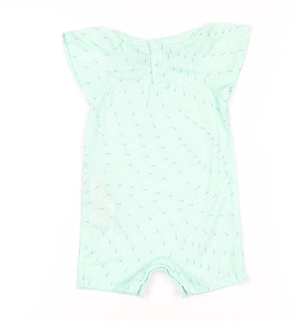 Nike Unisex Baby Green Romper 6-9 Months Lightweight Logo Summer Playsuit