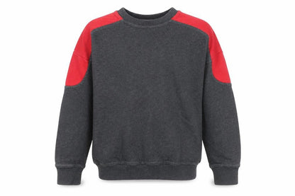 O'Neills Boys Grey & Red Colourblock Fleece Pullover Sweatshirt Age 6-7 Years