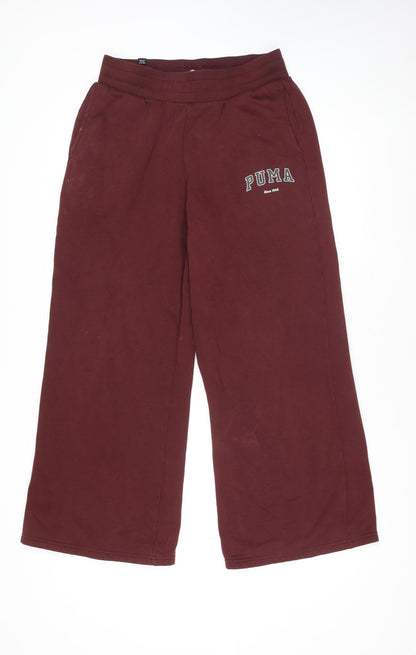 Puma Womens Brown M Relaxed Sweatpants Fleece Active Gym Trousers
