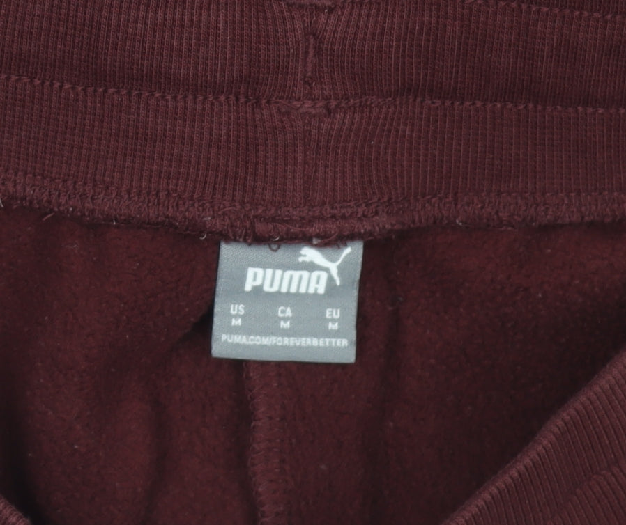Puma Womens Brown M Relaxed Sweatpants Fleece Active Gym Trousers