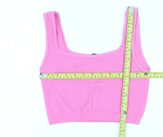 Womens UK Size XS Zara Pink Cropped Tank