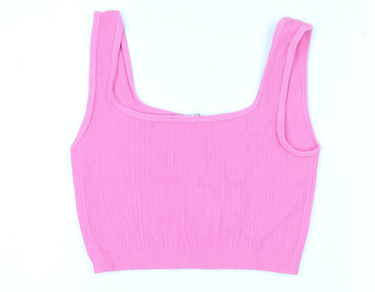 Womens UK Size XS Zara Pink Cropped Tank