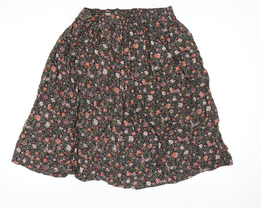 Marks and Spencer Womens Multicoloured Floral Viscose A-Line Skirt Size 14