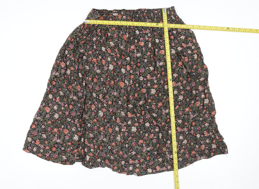 Marks and Spencer Womens Multicoloured Floral Viscose A-Line Skirt Size 14