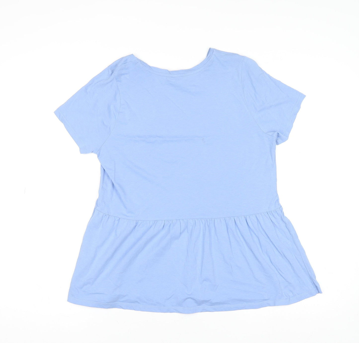 New Look Women Blue Cotton Tunic T-Shirt UK 10 Short Sleeve Casual Top