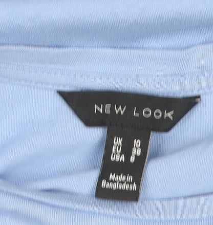 New Look Women Blue Cotton Tunic T-Shirt UK 10 Short Sleeve Casual Top