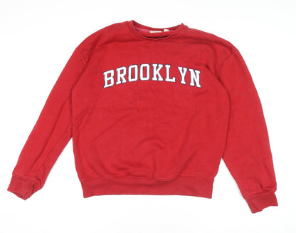 Womens UK Size S Emily & Me Red Pullover Sweatshirt