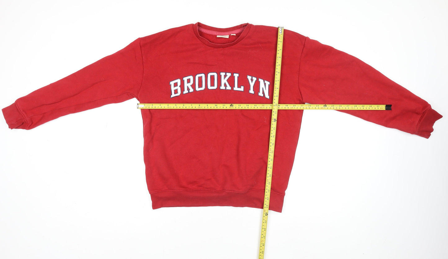 Womens UK Size S Emily & Me Red Pullover Sweatshirt