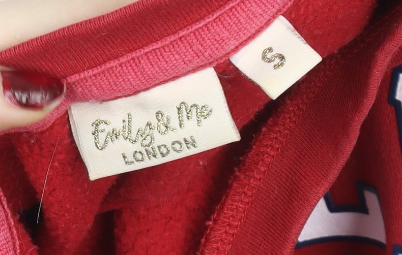 Womens UK Size S Emily & Me Red Pullover Sweatshirt