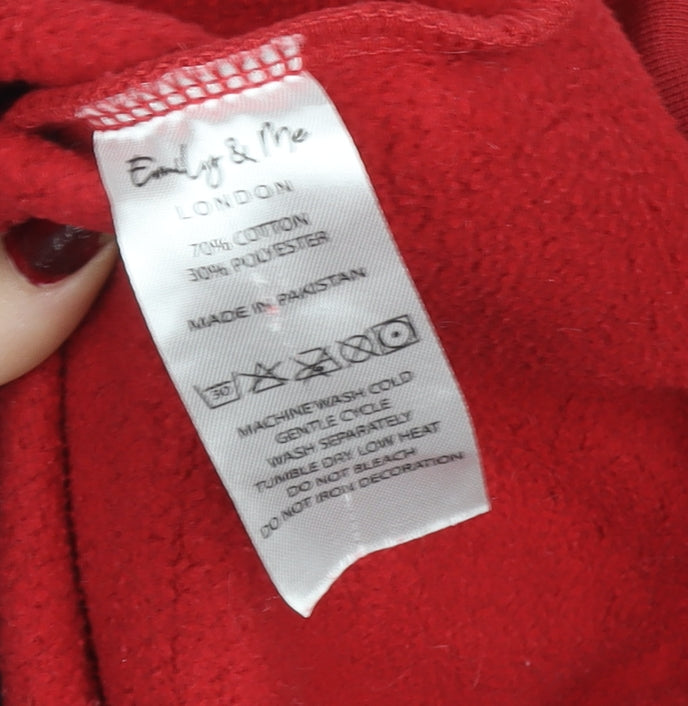 Womens UK Size S Emily & Me Red Pullover Sweatshirt