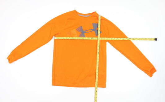 Under Armour Teens Orange Long Sleeve Logo Active T-Shirt L