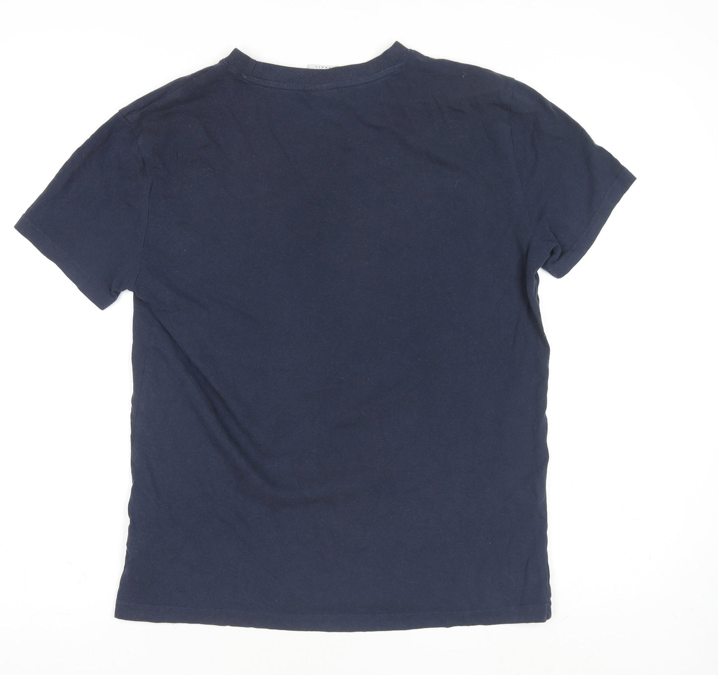 Tommy Jeans Men's Blue Small Logo Graphic Cotton T-Shirt