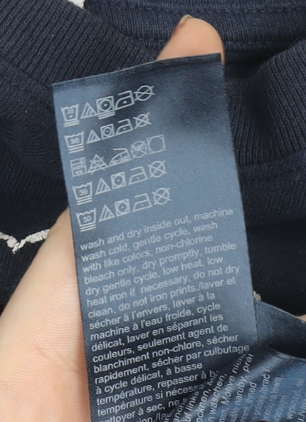 Tommy Jeans Men's Blue Small Logo Graphic Cotton T-Shirt