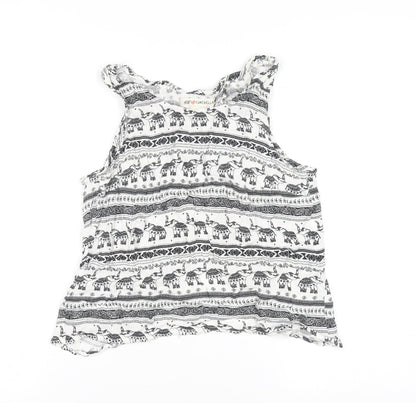 Womens UK Size 10 H&M White Cropped Tank