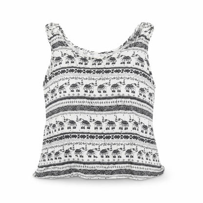 Womens UK Size 10 H&M White Cropped Tank