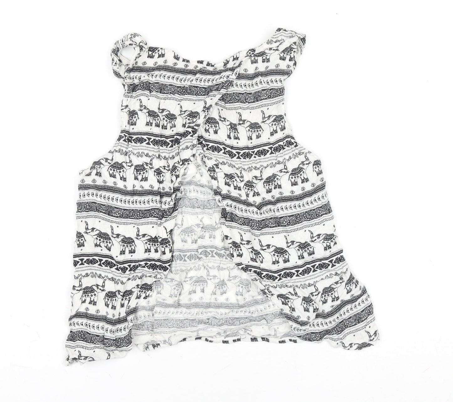 Womens UK Size 10 H&M White Cropped Tank