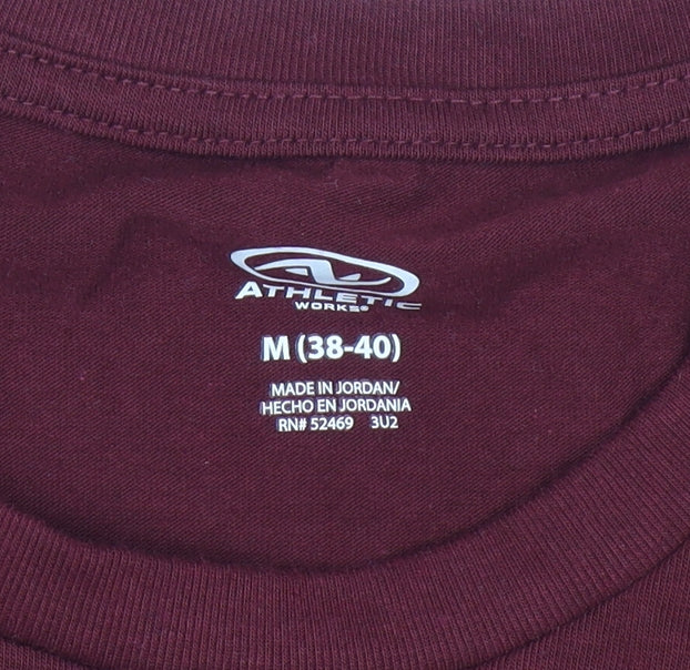 Mens UK Size M Athletic Works Red Gym & TrainingRunning & JoggingFootball T-Shir