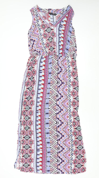 Dunnes Stores Women’s Multicoloured Viscose Geometric Maxi Dress Size 10