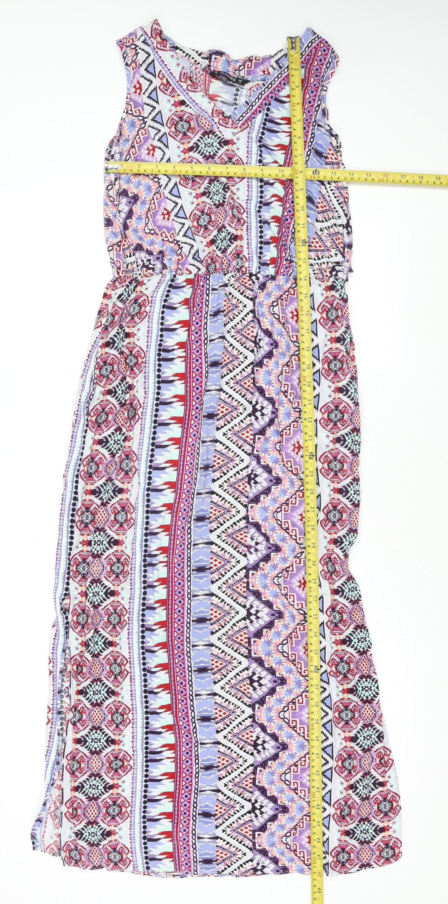 Dunnes Stores Women’s Multicoloured Viscose Geometric Maxi Dress Size 10