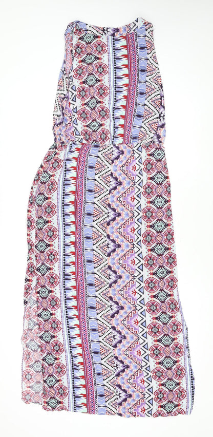 Dunnes Stores Women’s Multicoloured Viscose Geometric Maxi Dress Size 10