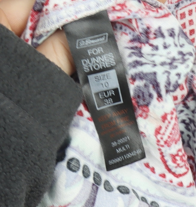 Dunnes Stores Women’s Multicoloured Viscose Geometric Maxi Dress Size 10