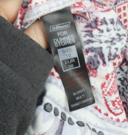 Dunnes Stores Women’s Multicoloured Viscose Geometric Maxi Dress Size 10