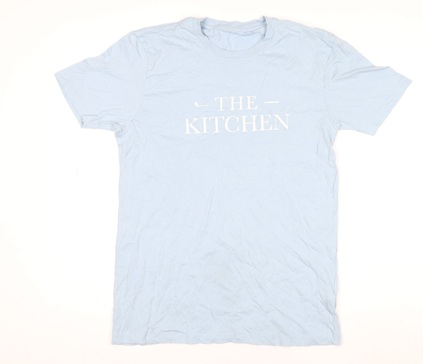 Womens UK Size M Anthem Blue Basic T-Shirt