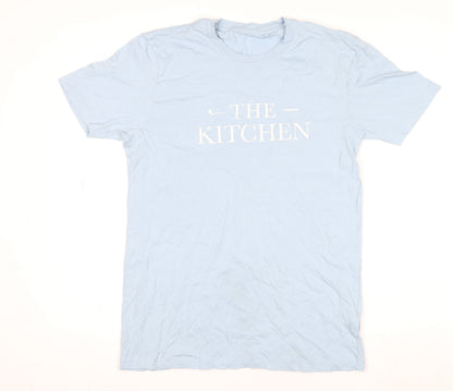 Womens UK Size M Anthem Blue Basic T-Shirt