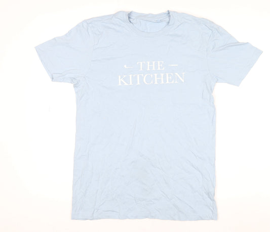 Womens UK Size M Anthem Blue Basic T-Shirt