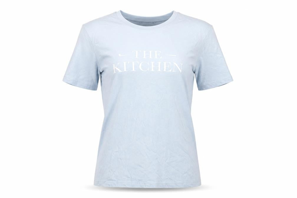 Womens UK Size M Anthem Blue Basic T-Shirt