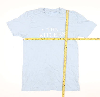 Womens UK Size M Anthem Blue Basic T-Shirt