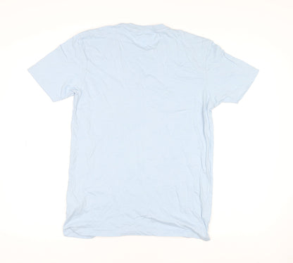 Womens UK Size M Anthem Blue Basic T-Shirt
