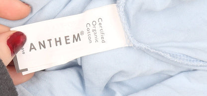 Womens UK Size M Anthem Blue Basic T-Shirt
