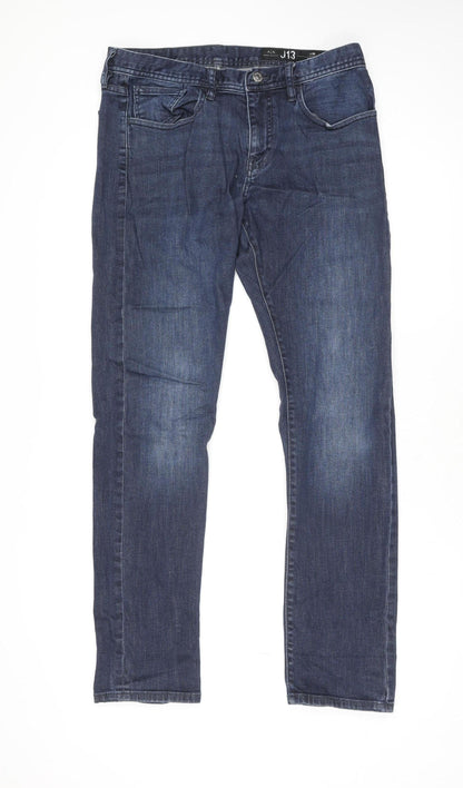 Armani Exchange Men's Blue J13 Slim Fit Straight Jeans Size 32