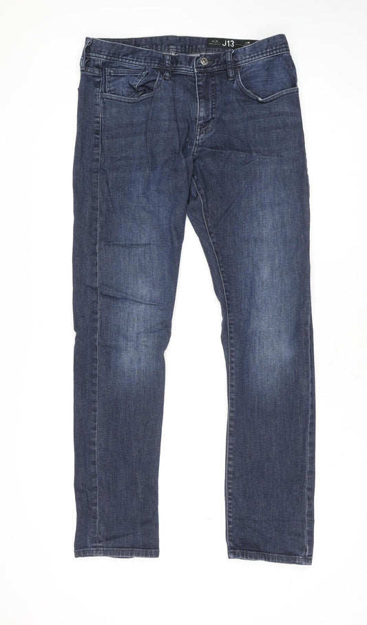 Armani Exchange Men's Blue J13 Slim Fit Straight Jeans Size 32
