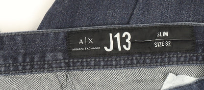 Armani Exchange Men's Blue J13 Slim Fit Straight Jeans Size 32