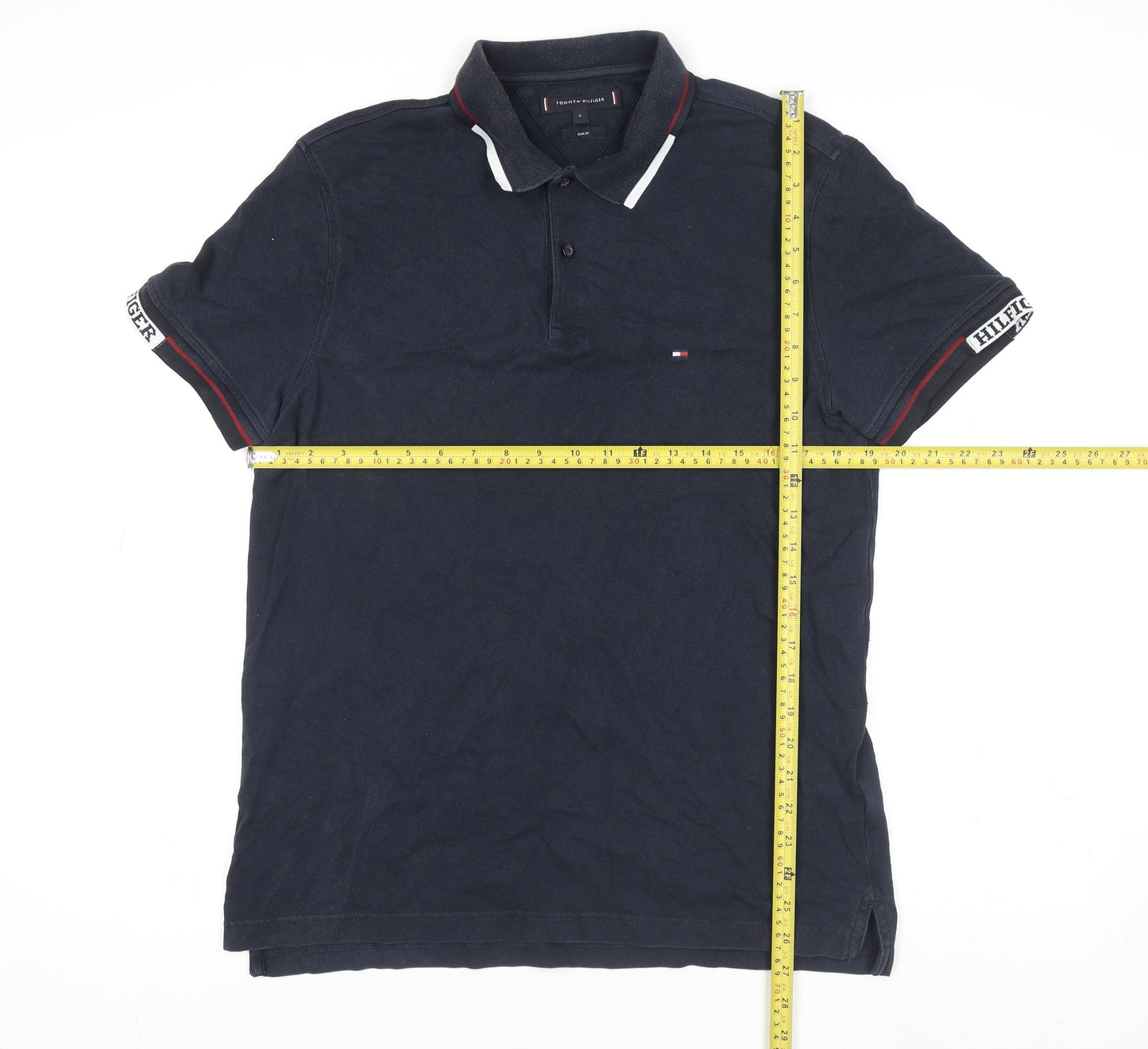Mens UK Size L Tommy Hilfiger Cotton Blend Polo Shirt
