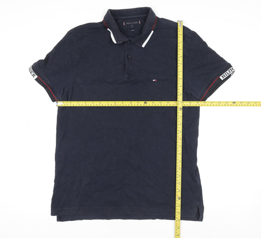 Mens UK Size L Tommy Hilfiger Cotton Blend Polo Shirt