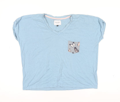 Womens UK Size 8-10 Rock & Rags Blue Basic T-Shirt