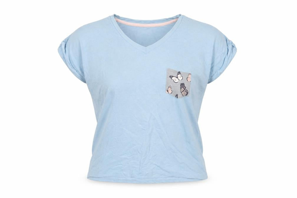 Womens UK Size 8-10 Rock & Rags Blue Basic T-Shirt