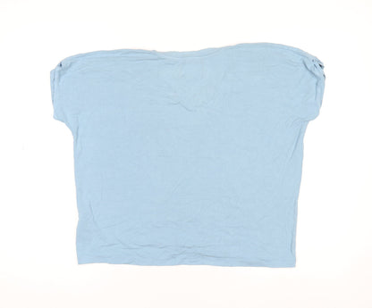 Womens UK Size 8-10 Rock & Rags Blue Basic T-Shirt