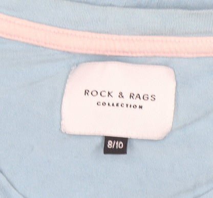 Womens UK Size 8-10 Rock & Rags Blue Basic T-Shirt
