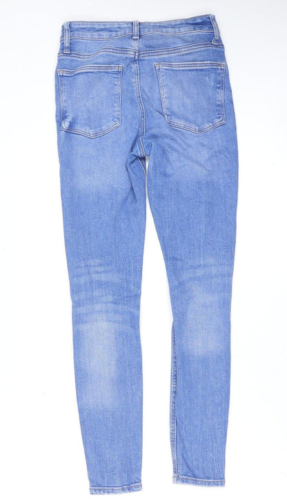 Primark Women Blue Distressed Skinny Jeans Size 8 Medium Wash